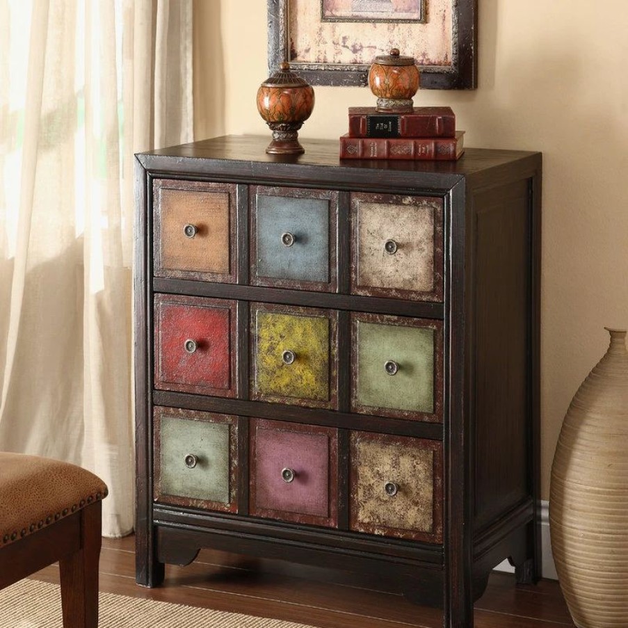 Accent Chests & Cabinets * | Coast To Coast Imports, Llc 3-Drawer Chest, Conde Weathered Multicolor