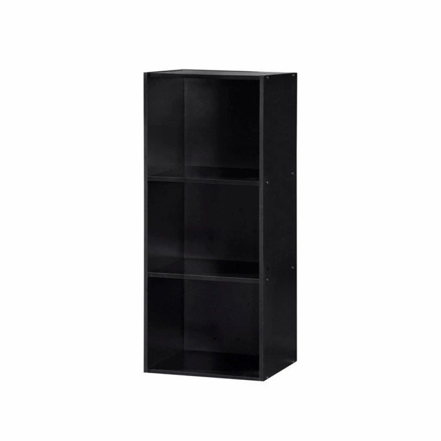 Bookcases * | Hodedah Import Inc. Hodedah 3 Shelf Bookcase In Black