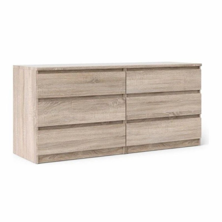 Dressers * | Tvilum Naia 6-Drawer Double Dresser, Truffle