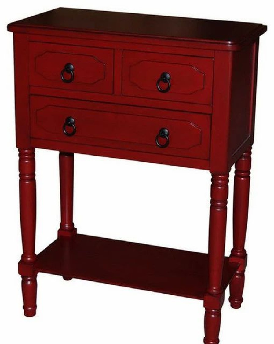 Accent Chests & Cabinets * | 4D Concepts Simplicity 3 Drawer Chest, Red