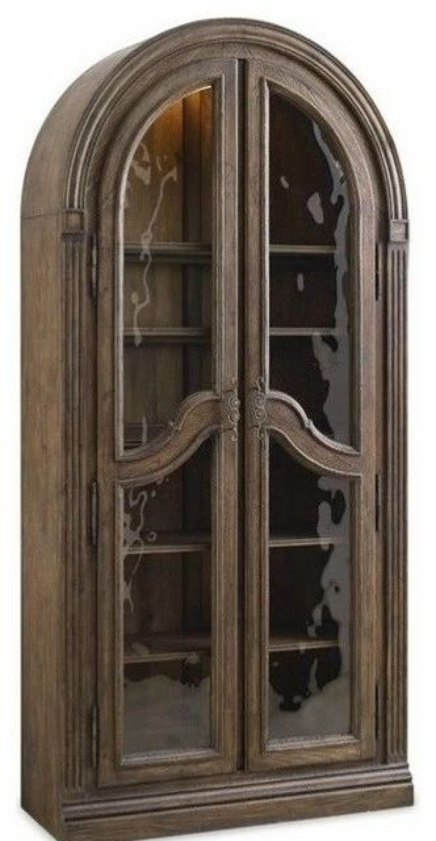 China Cabinets & Hutches * | Beaumont Lane Bunching Curio In Rustic Walnut