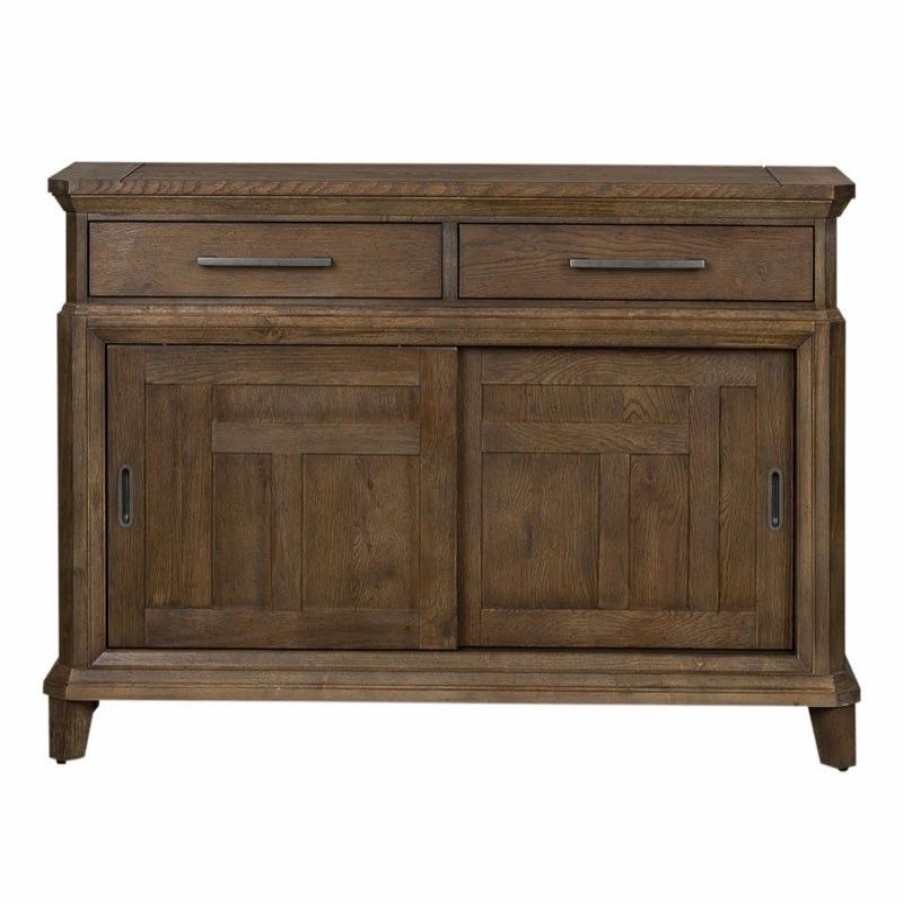 Buffets & Sideboards * | Liberty Furniture Industries, Inc Artisan Prairie Dark Brown Sliding Door Buffet