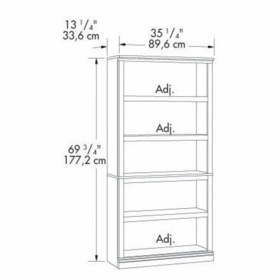 Bookcases * | Bowery Hill 5 Shelf Bookcase In Select Cherry