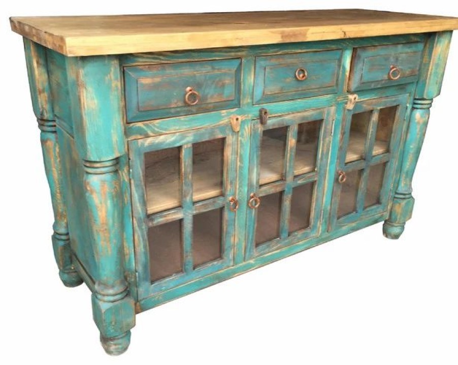 Buffets & Sideboards * | Rancho Collection Adobe 60 Rustic Buffet, Old Green