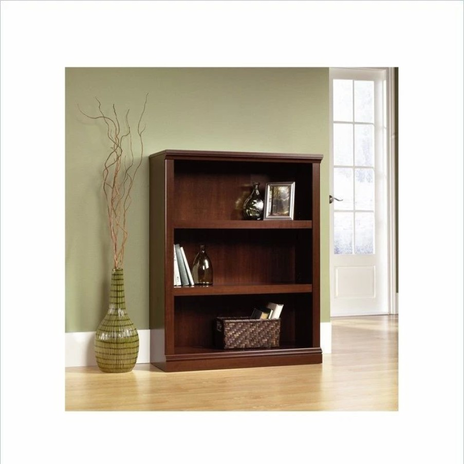 Bookcases * | Sauder Select Engineered Wood 3 Shelf Bookcase In Select Cherry