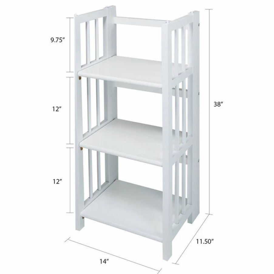 Bookcases * | Casual Home 3-Shelf Folding Bookcase 14 Wide, White