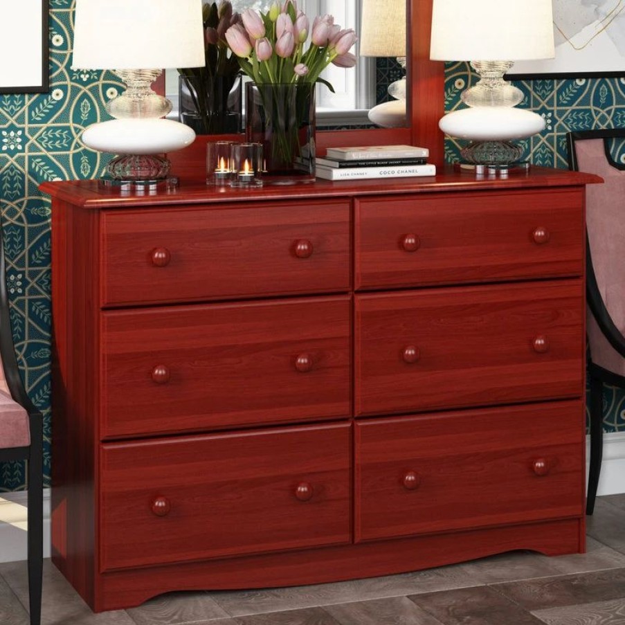 Dressers * | Palace Imports 100% Solid Wood Double Dresser, Mahogany