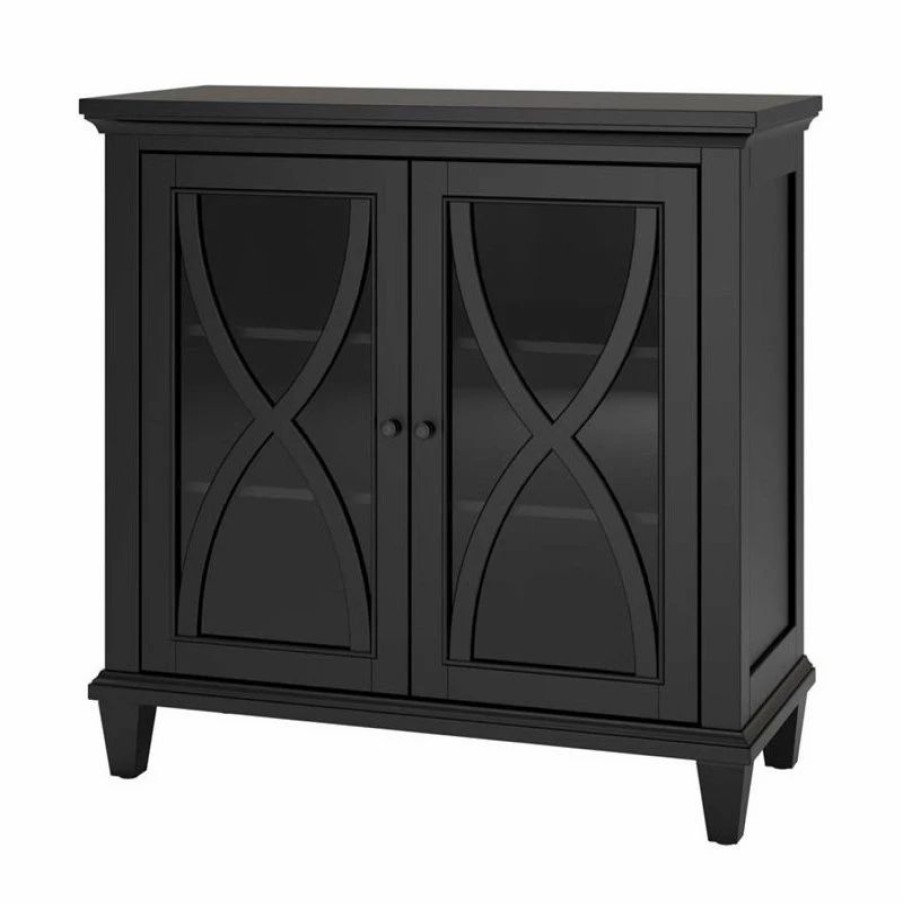 Accent Chests & Cabinets * | Ameriwood Home Ellington Double Door Accent Cabinet In Black