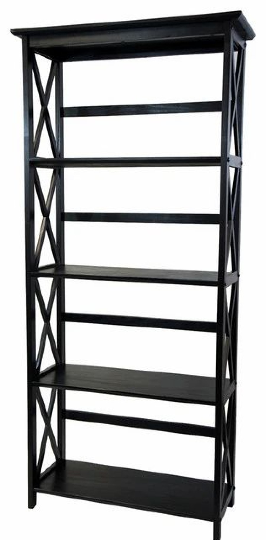 Bookcases * | Casual Home Montego Bookcase, Black, 5 Shelf