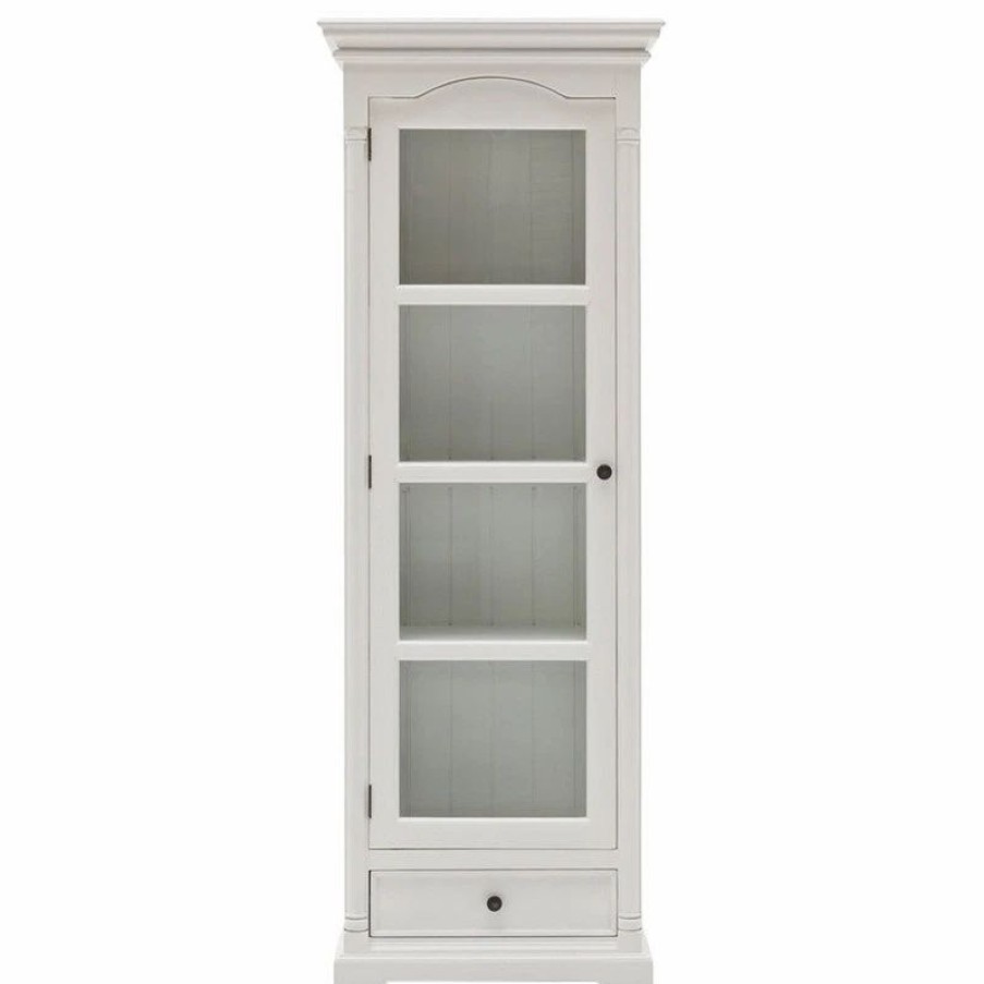 China Cabinets & Hutches * | Novasolo Furniture Novasolo Provence Curio Cabinet In Pure White