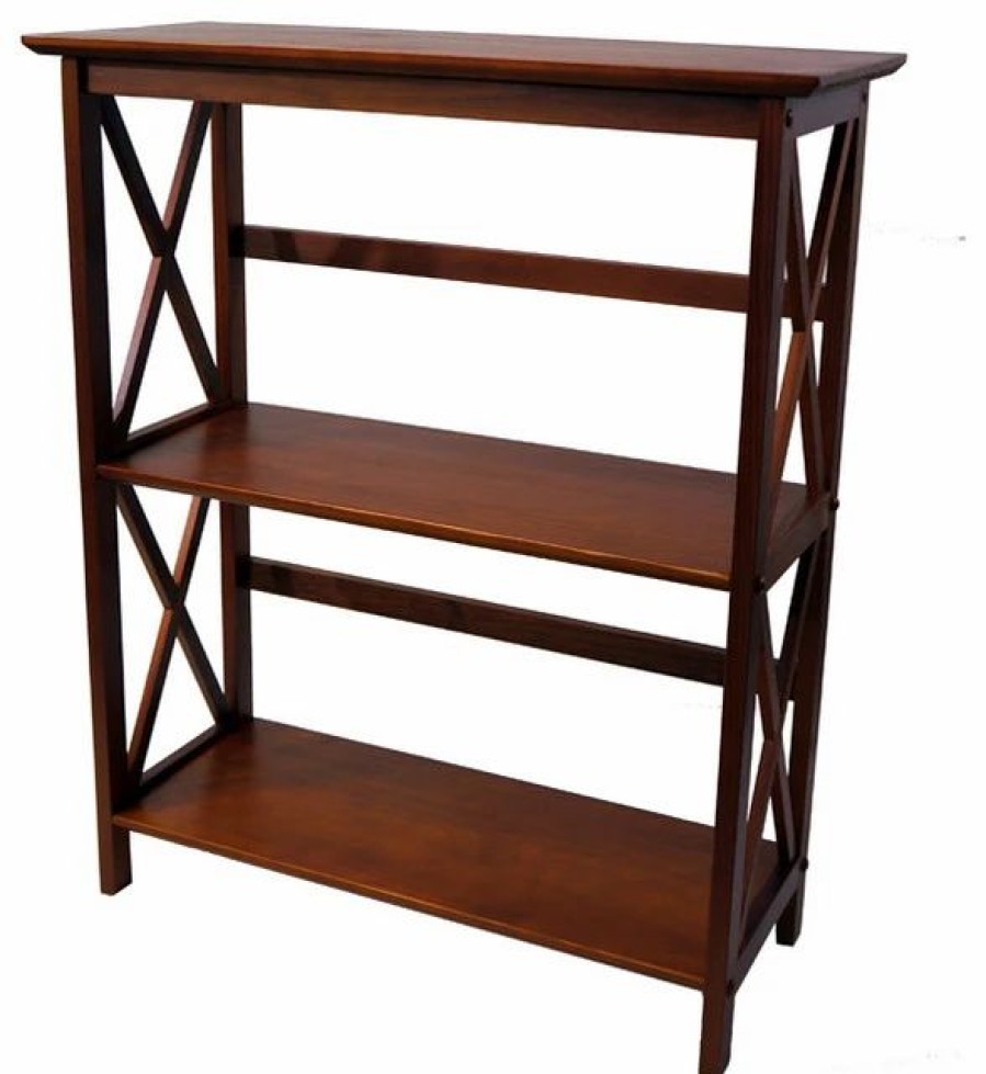 Bookcases * | Casual Home Montego Bookcase, Walnut, 3 Shelf