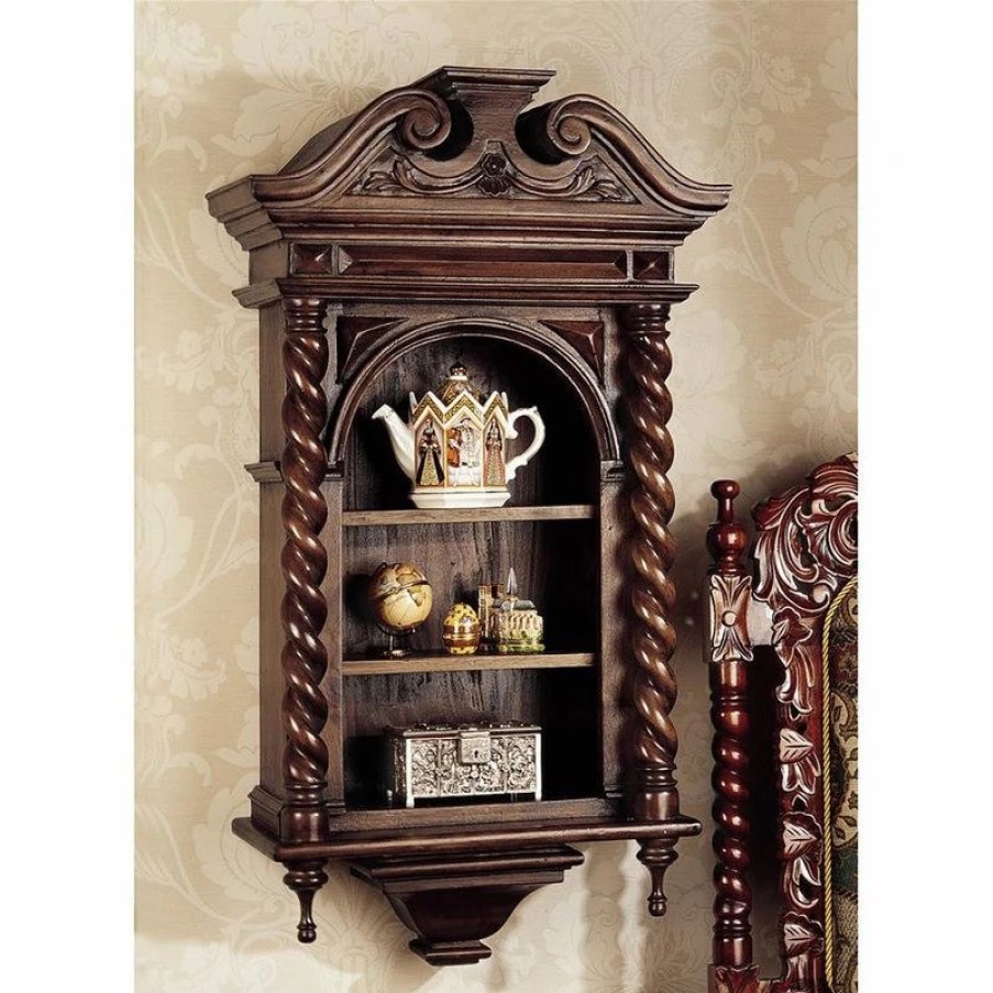 China Cabinets & Hutches * | Design Toscano Af2104 Charles Ii Wall Curio Cabinet