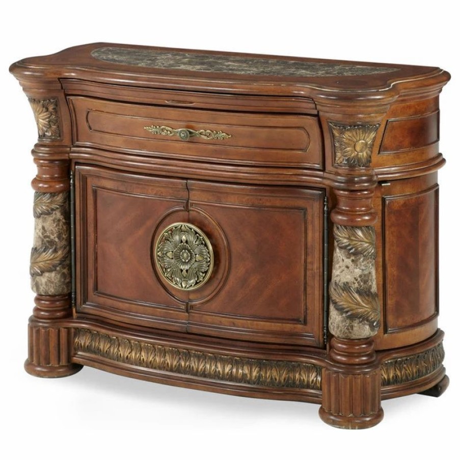 Accent Chests & Cabinets * | Michael Amini Villa Valencia Bachelor'S Chest, Classic Chestnut