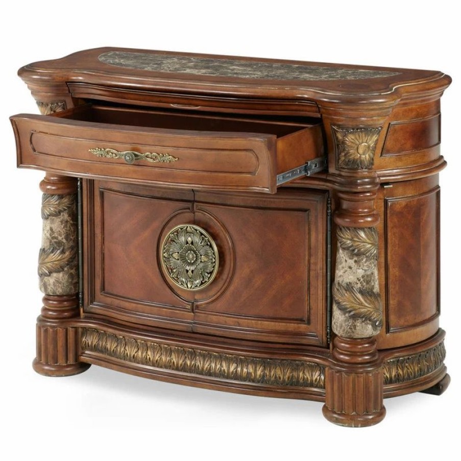 Accent Chests & Cabinets * | Michael Amini Villa Valencia Bachelor'S Chest, Classic Chestnut