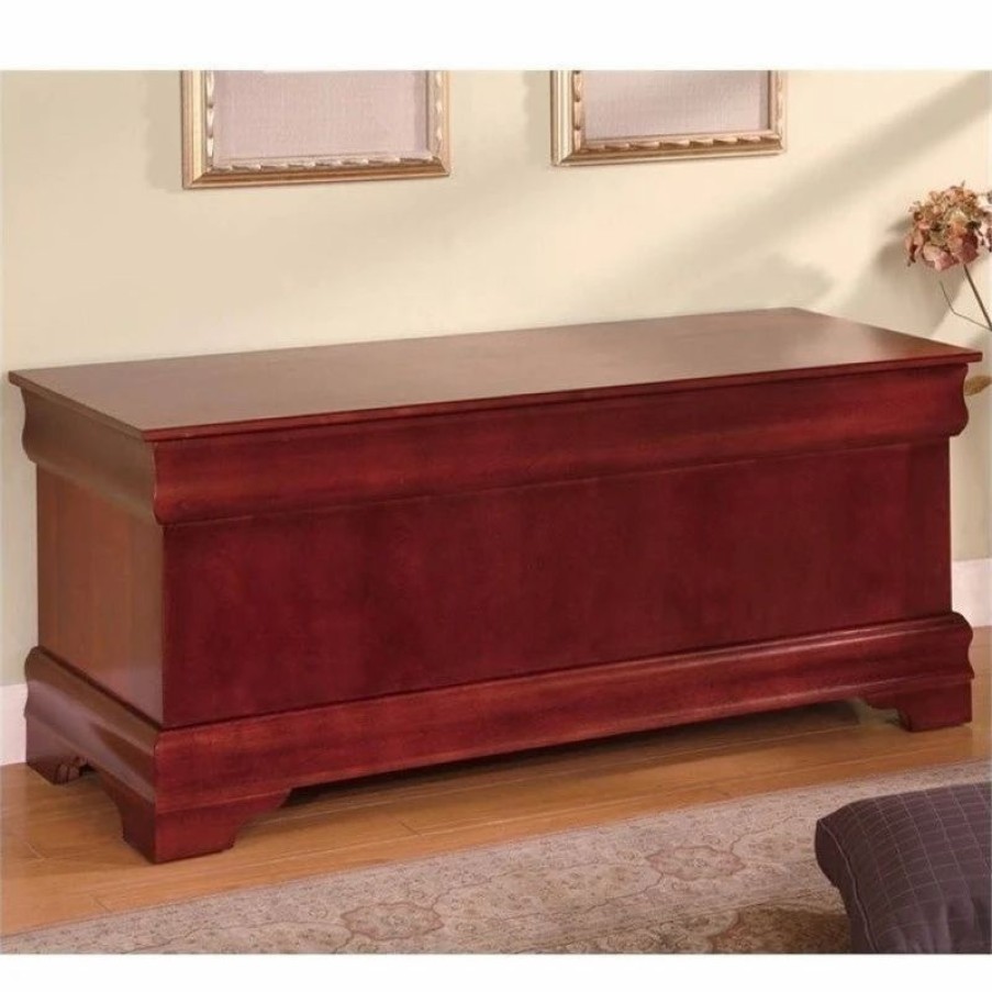 Accent Chests & Cabinets * | Bowery Hill Cedar Blanket Chest In Warm Brown