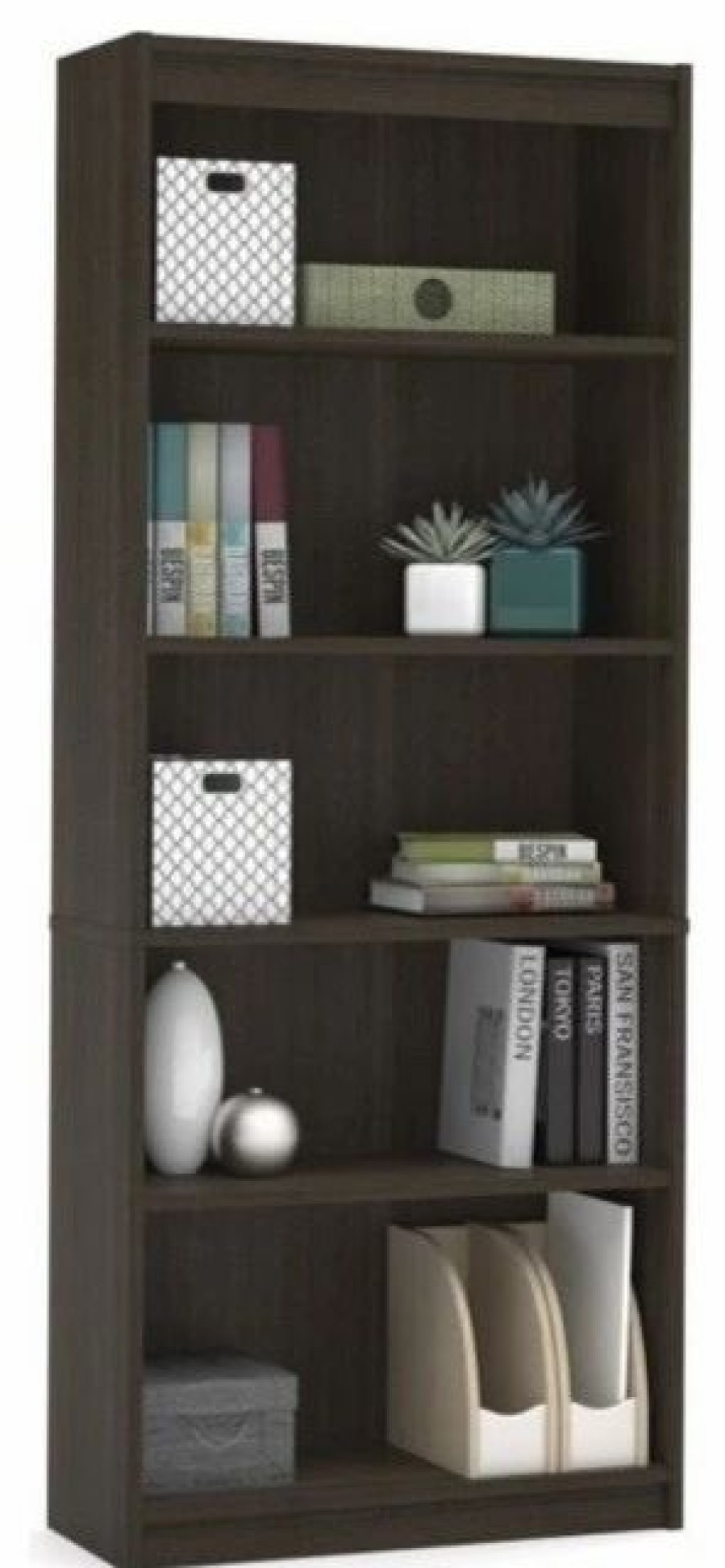 Bookcases * | Bestar Standard Bookcase, Dark Chocolate