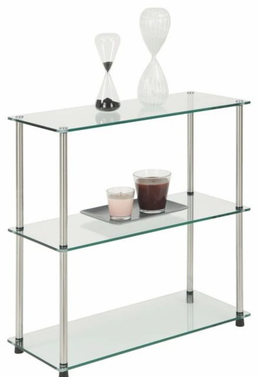 Bookcases * | Convenience Concepts Designs2Go Classic Glass 3 Shelf Bookshelf