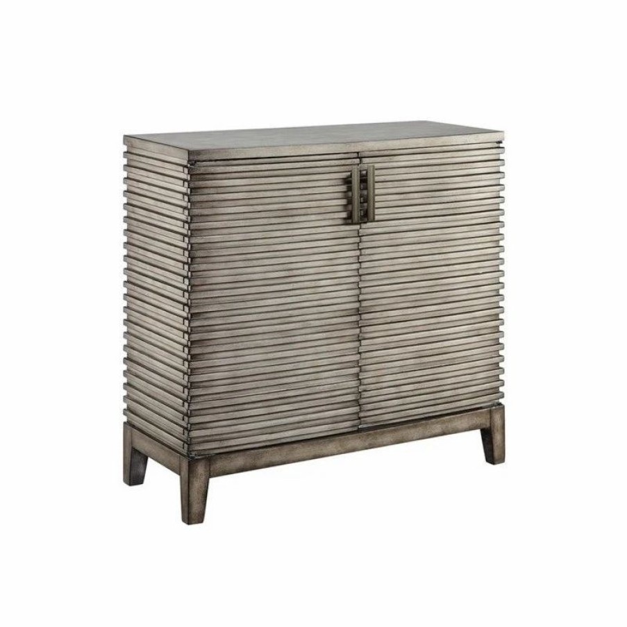 Accent Chests & Cabinets * | Olliix Madison Park Distressed Rustic 2-Door Accent Chest, Antique Grey