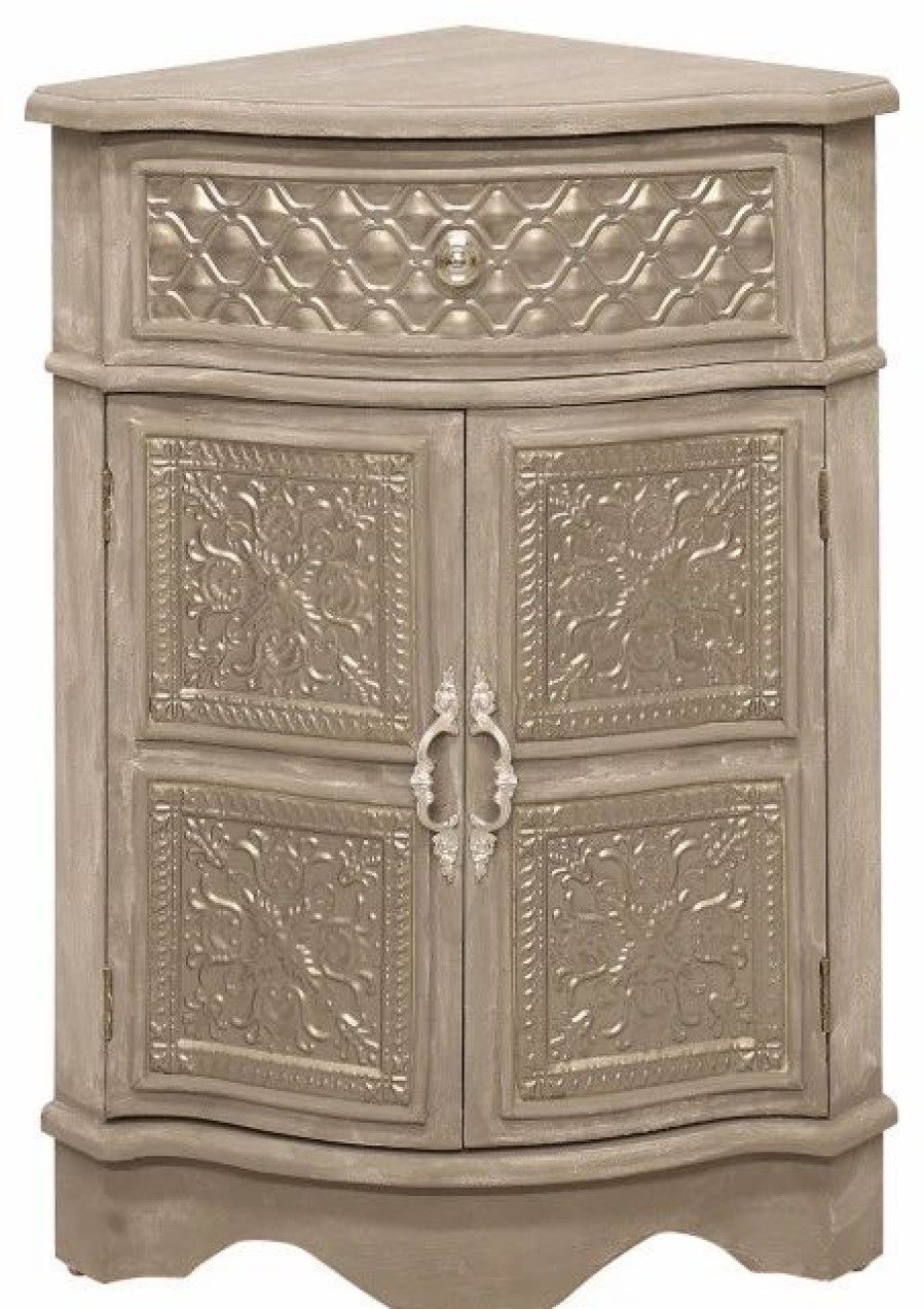 Accent Chests & Cabinets * | Welcome Home Accents Gray Corner Cabinet