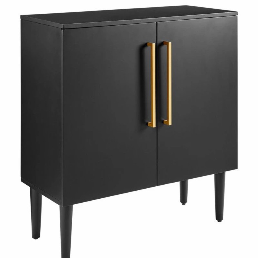 Accent Chests & Cabinets * | Crosley Everett Console Cabinet Matte Black