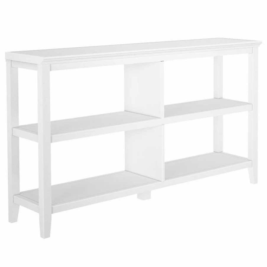 Bookcases * | Newridge Home Goods Edenton Wood Low Bookshelf Console Table With 2 Shelves