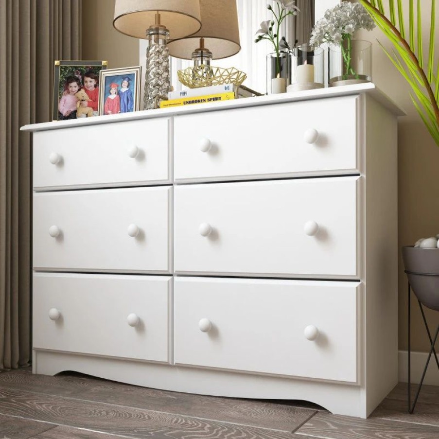 Dressers * | Palace Imports 100% Solid Wood Double Dresser, White