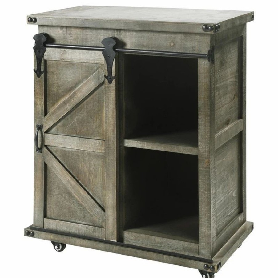 Accent Chests & Cabinets * | Stylecraft Home Collection Presley 3 Drawer With Door Side Cabinet, Driftwood Grey