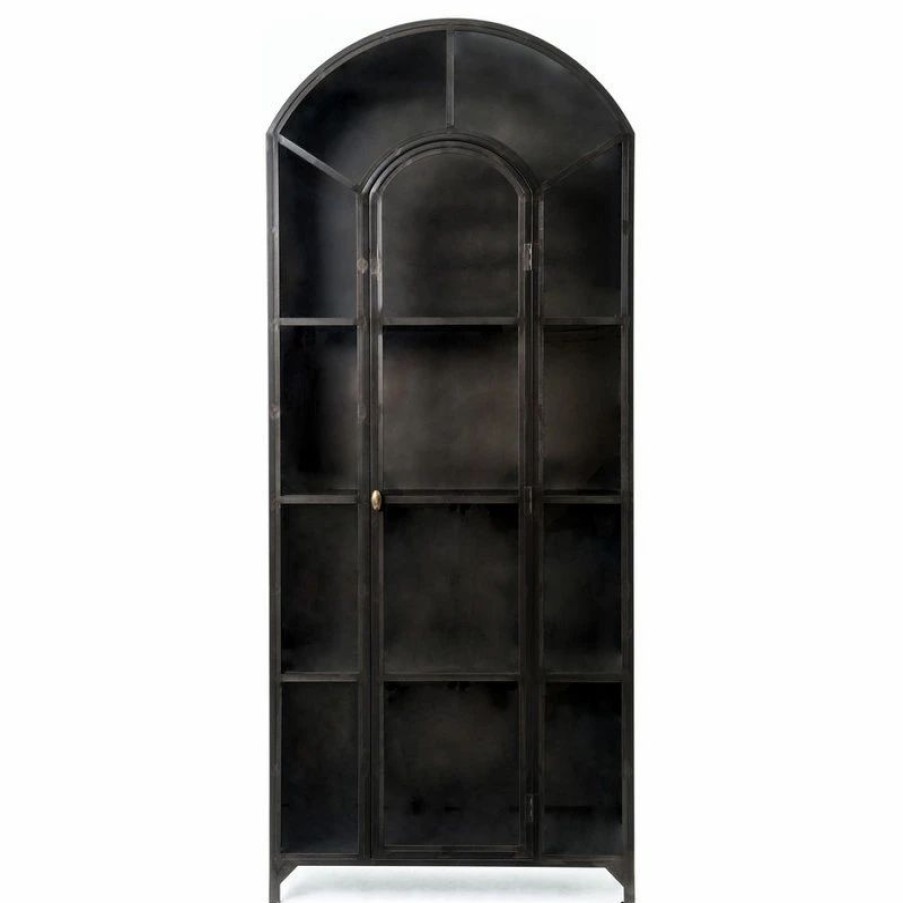 China Cabinets & Hutches * | Zin Home Shadow Box Industrial Curio Cabinet With Doors