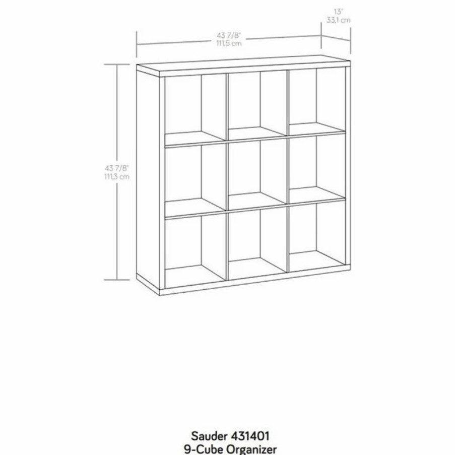 Bookcases * | Sauder Miscellaneous Storage Engineered Wood 9-Cube Organizer In Rural Pine