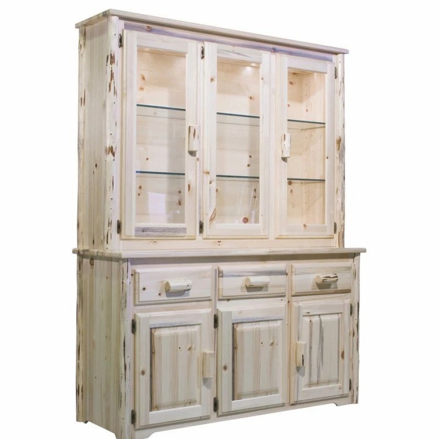 China Cabinets & Hutches * | Montana Woodworks Montana Collection China Hutch, Clear Lacquer Finish