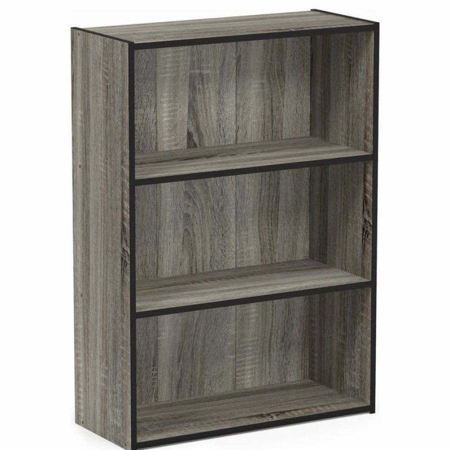 Bookcases * | Furinno Pasir 3-Tier Open Shelf Bookcase, French Oak Gray, 11208Gyw