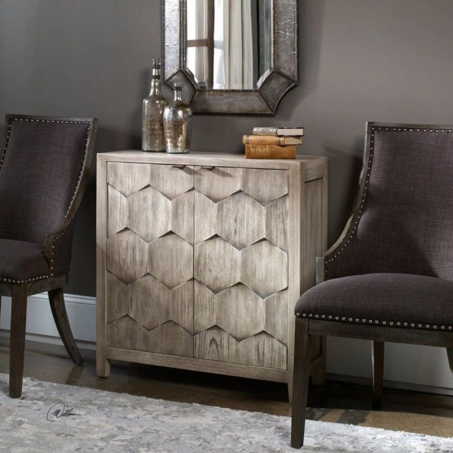 Accent Chests & Cabinets * | Uttermost Catori Smoked Ivory Console Cabinet