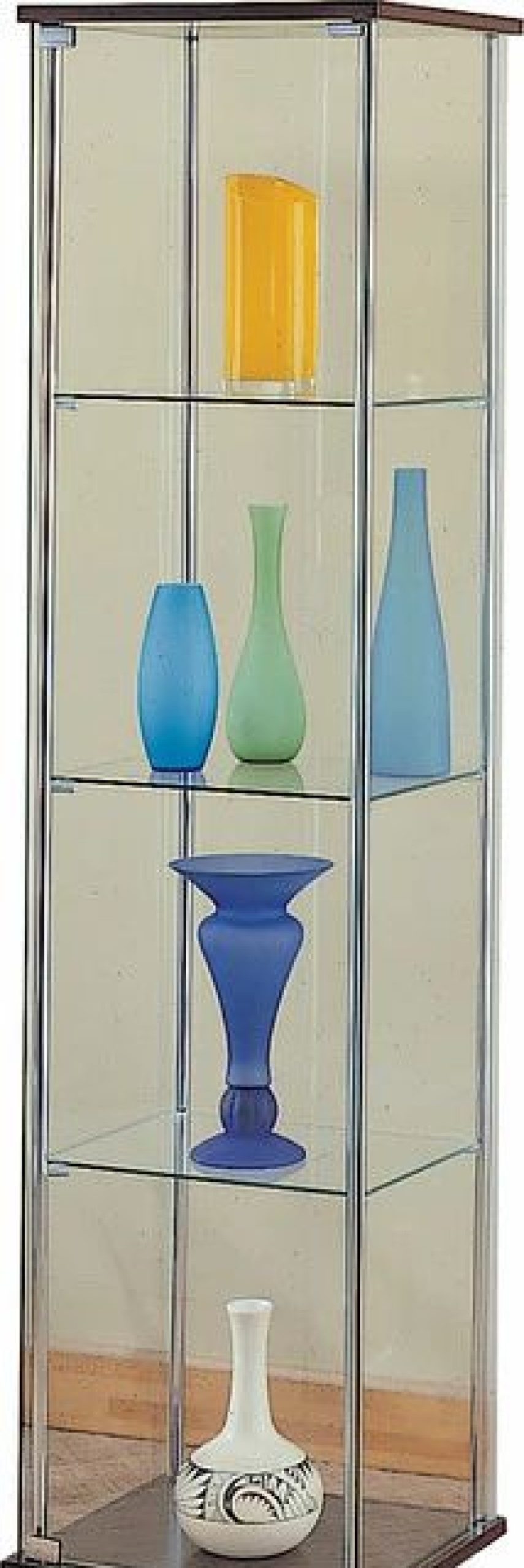 China Cabinets & Hutches * | Coaster Home Furnishings Coaster 4-Shelf Glass Curio Cabinet With Cappuccino Top And Bottom