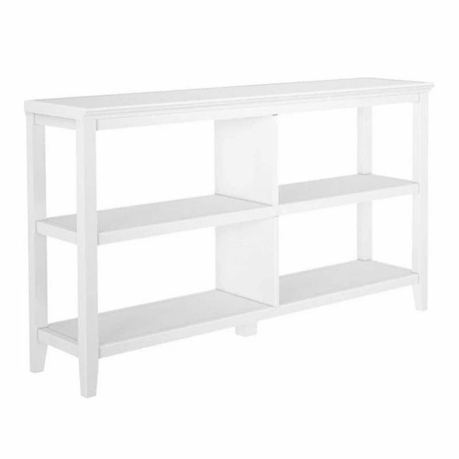 Bookcases * | New Ridge Home Goods 2-Tier Low Traditional Wooden Bookcase In White