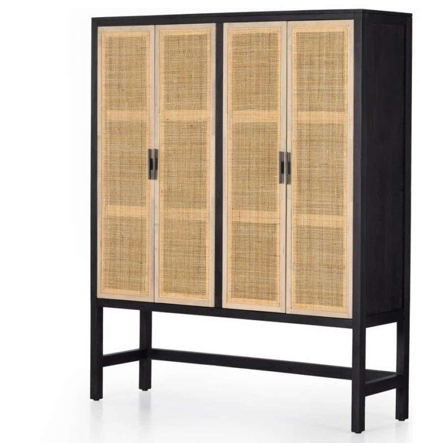 China Cabinets & Hutches * | Four Hands Caprice Cabinet, Black Wash Mango