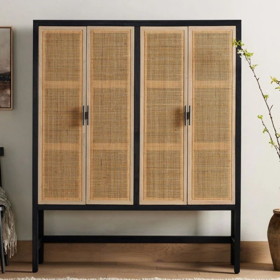 China Cabinets & Hutches * | Four Hands Caprice Cabinet, Black Wash Mango