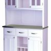 China Cabinets & Hutches * | Bowery Hill Wine Rack Buffet And 2 Door Hutch In White