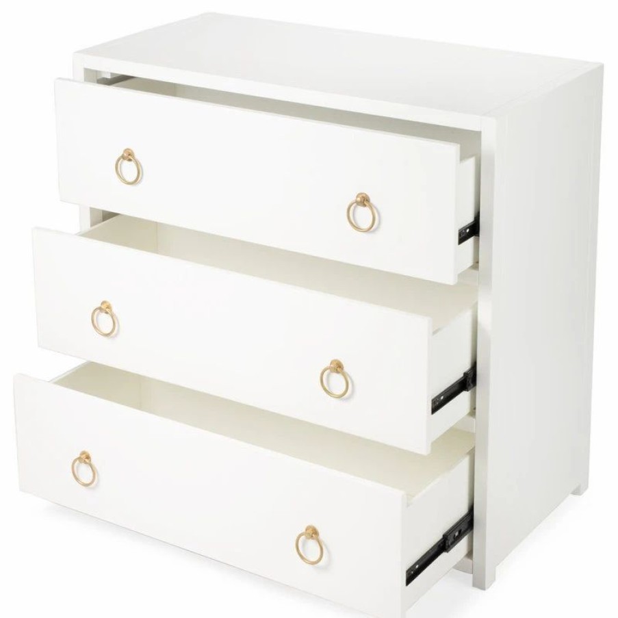 Accent Chests & Cabinets * | Butler Specialty Company Butler Lark White 3 Drawer Chest