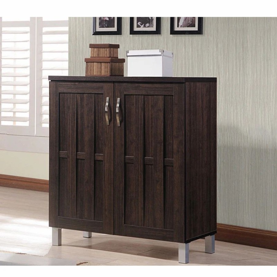 Buffets & Sideboards * | Baxton Studio Excel Modern And Contemporary Dark Brown Sideboard Storage Cabinet