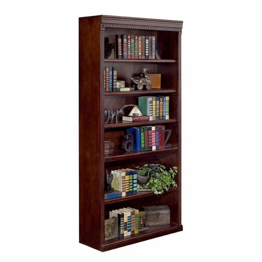 Bookcases * | Martin Furniture Huntington Club 6-Shelf Wood Bookcase In Vibrant Cherry