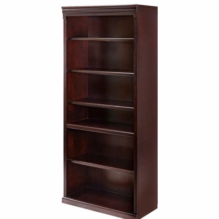 Bookcases * | Martin Furniture Huntington Club 6-Shelf Wood Bookcase In Vibrant Cherry