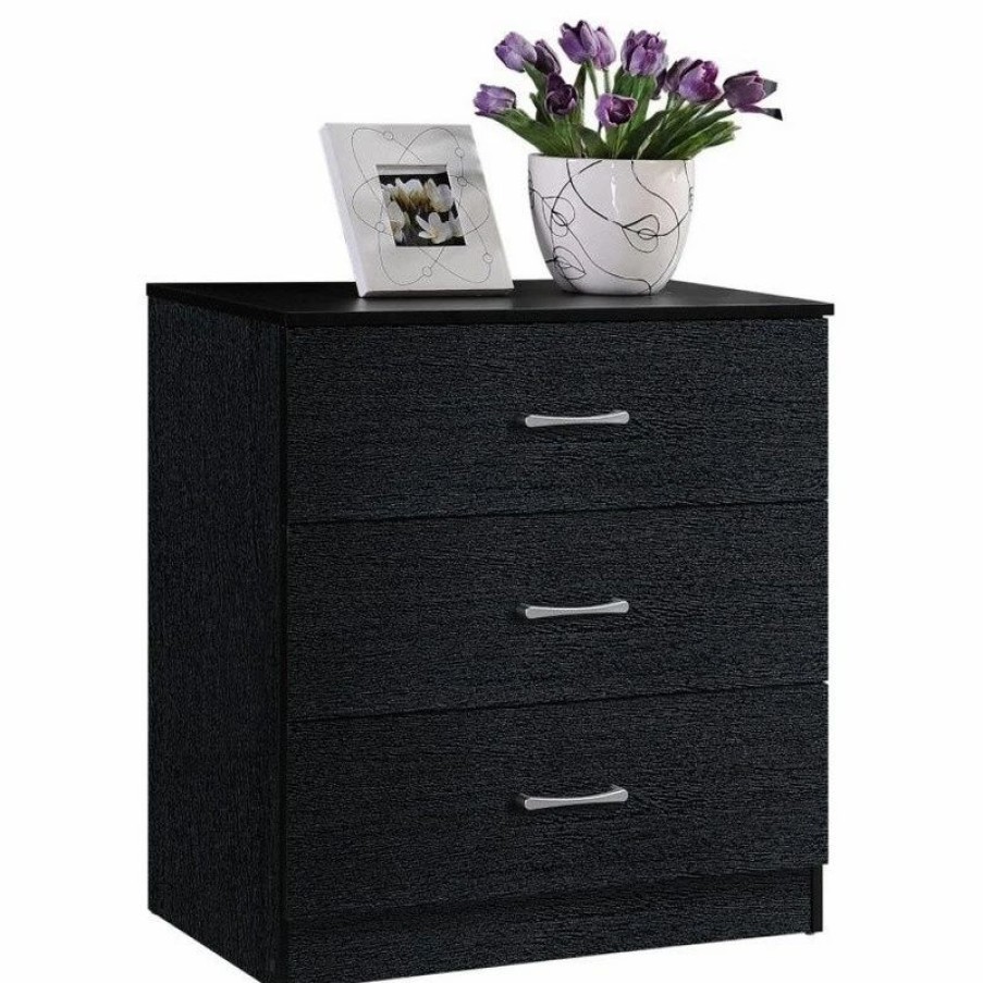 Accent Chests & Cabinets * | Hodedah Import Inc. 3-Drawer Chest, Black