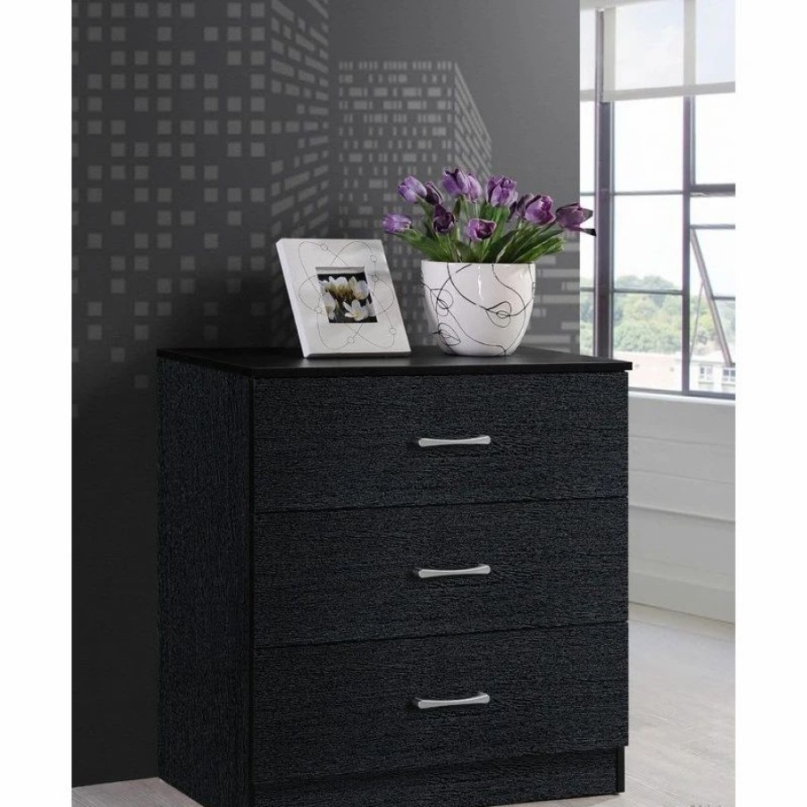 Accent Chests & Cabinets * | Hodedah Import Inc. 3-Drawer Chest, Black