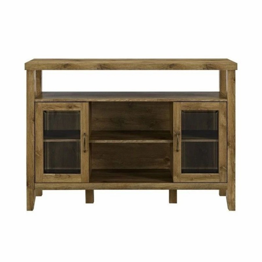 Buffets & Sideboards * | Pemberly Row 52 Wood Console High Boy Buffet In Barnwood