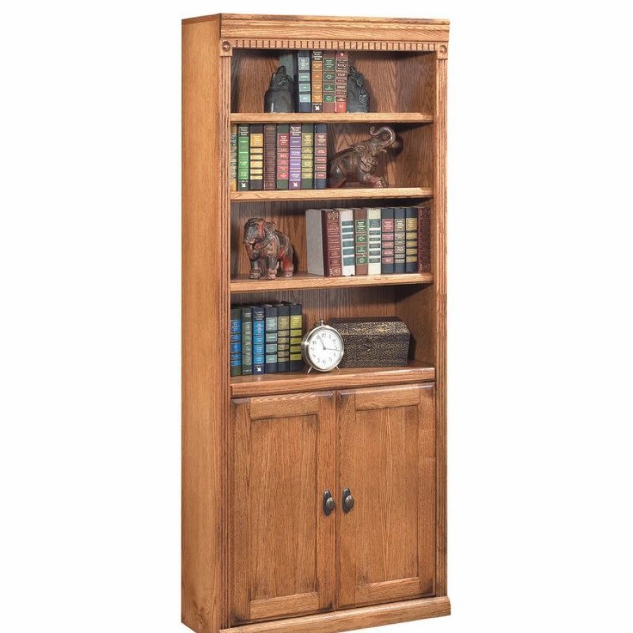 Bookcases * | Martin Furniture Huntington Oxford Wood Bookcase With Doors