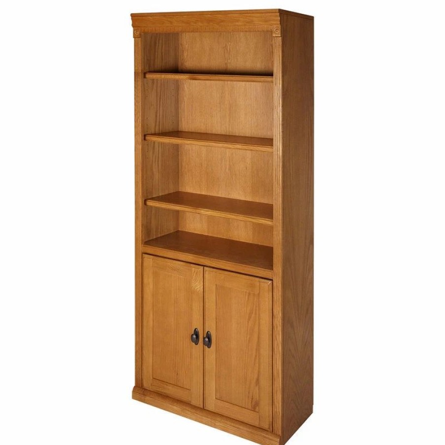 Bookcases * | Martin Furniture Huntington Oxford Wood Bookcase With Doors