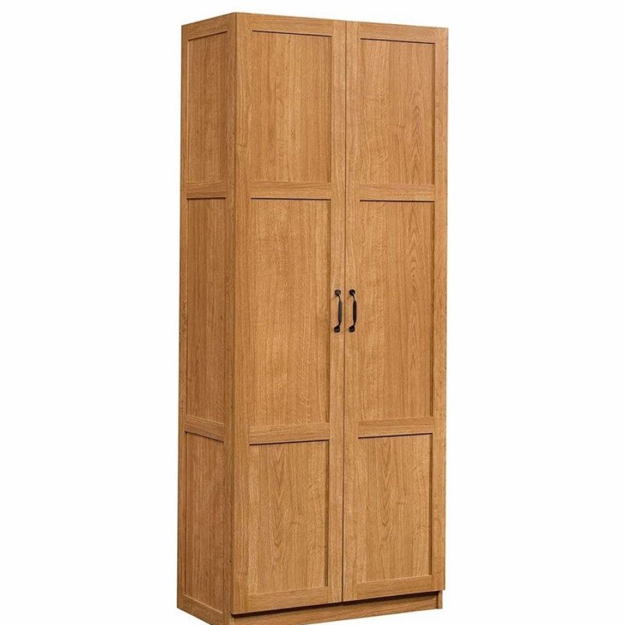 China Cabinets & Hutches * | Anzy Storage Cabinet And Highland Oak Finish