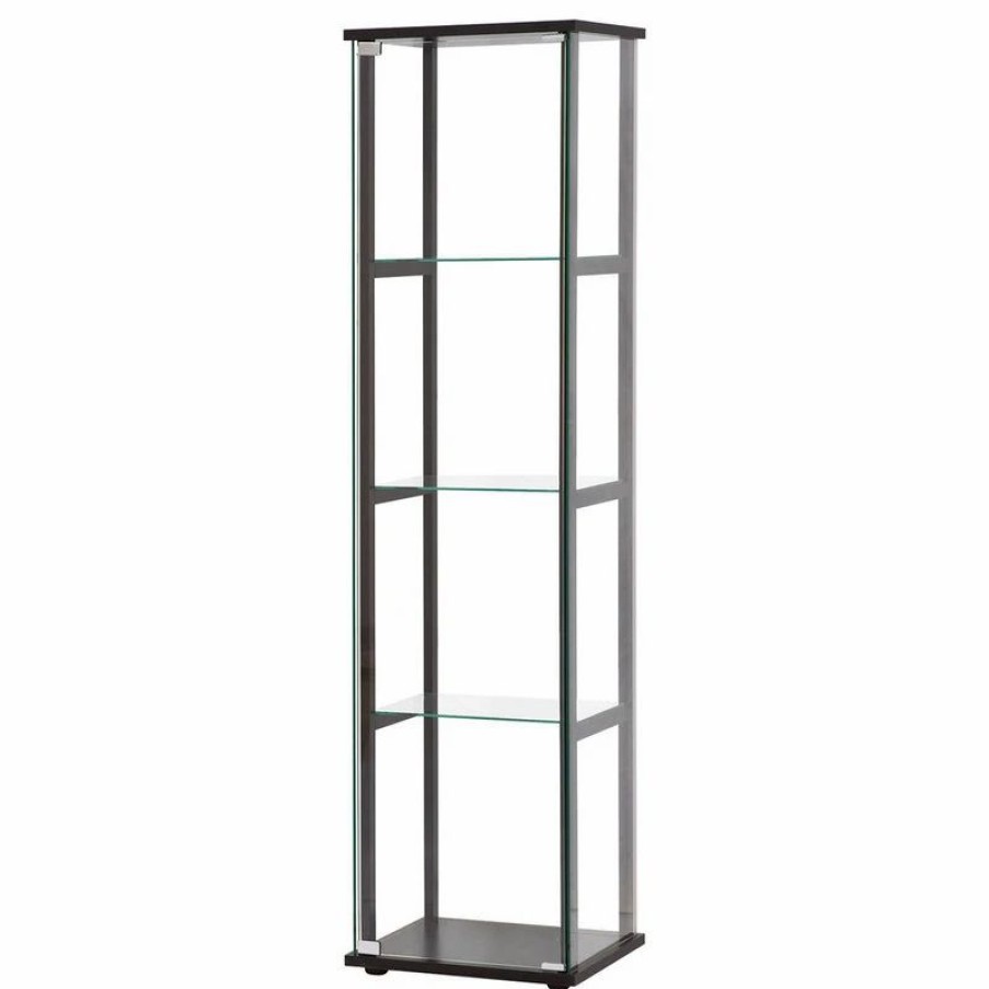 China Cabinets & Hutches * | Coaster Home Furnishings Coaster Curio Cabinet In Black Finish 950171