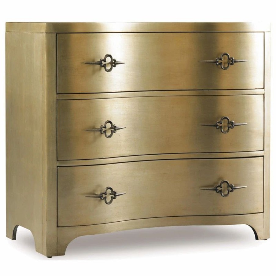 Accent Chests & Cabinets * | Hooker Furniture Sanctuary Three-Drawer Shaped Front Gold Chest