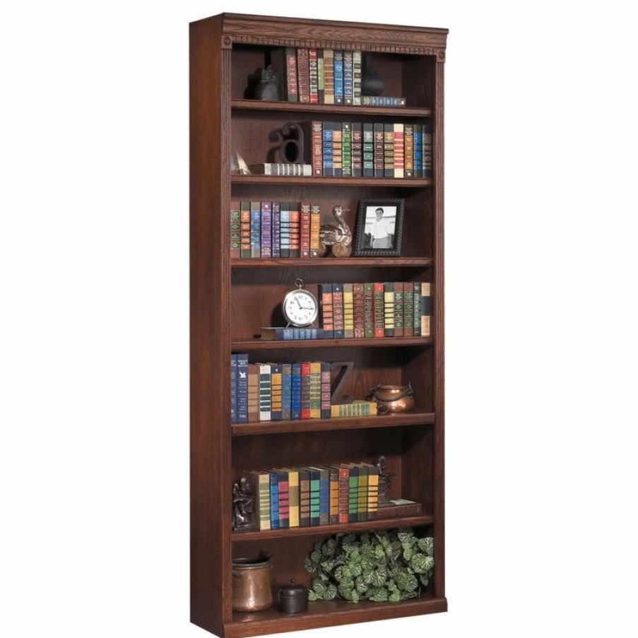 Bookcases * | Martin Furniture Huntington Oxford 84 Open Bookcase (Burnish)